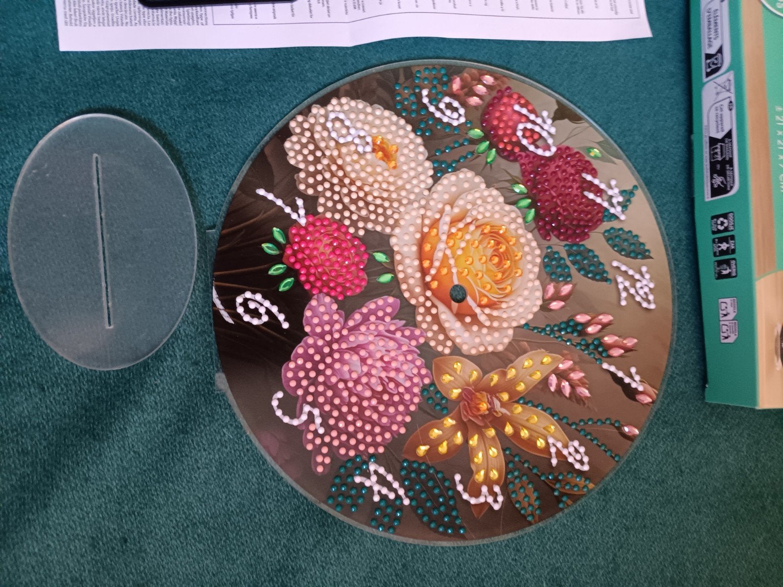 Diamond Painting Klok - Bloemen., Ophalen of Verzenden, Nieuw, Knutselwerk