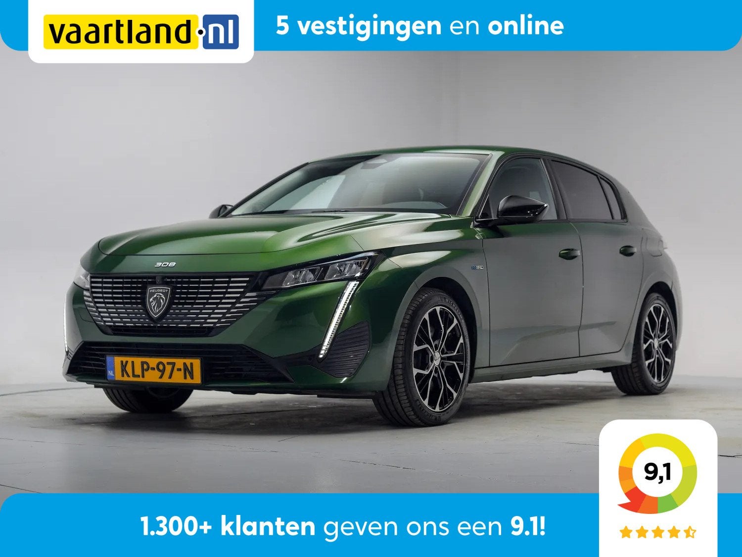 Peugeot 308 1.6 Hybrid Allure Pack [ Navi Clima Apple / Andr, Auto's, Automaat, Automatische klimaatregeling, Gebruikt, 1578 kg