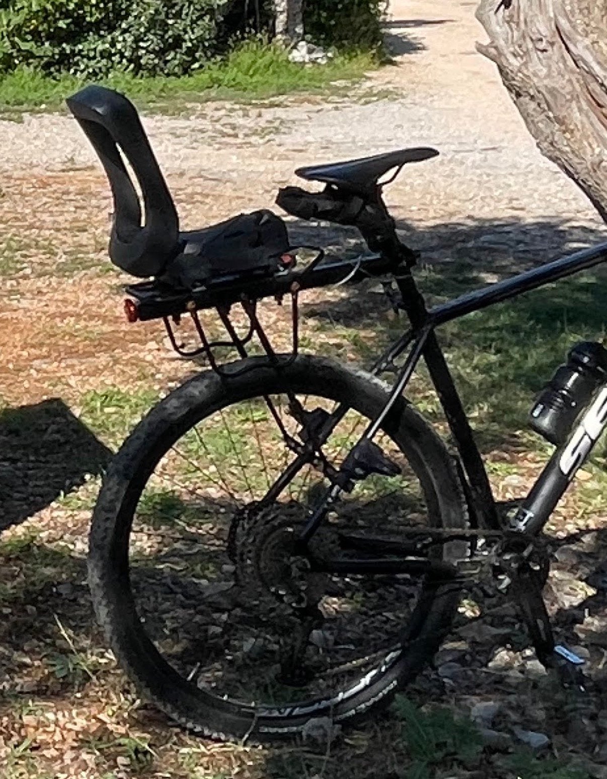 Fietsstoeltje voor mountainbike, Fietsen en Brommers, Fietsaccessoires | Fietsstoeltjes, Ophalen, Gebruikt, 15 t/m 25 kg, Achterzitje