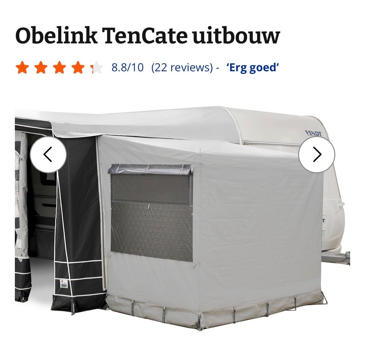 Obelink TenCate uitbouw voor voortent - 1x gebruikt, Ophalen, Zo goed als nieuw, Ten Cate All Season 240g/m2, Overige merken