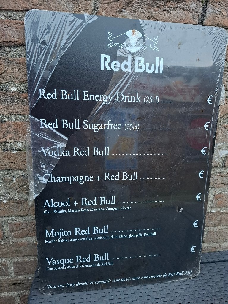 Reclamebord - krijtbord Red bull 60 x 40 cm (nieuw), Ophalen of Verzenden, Nieuw, Reclamebord