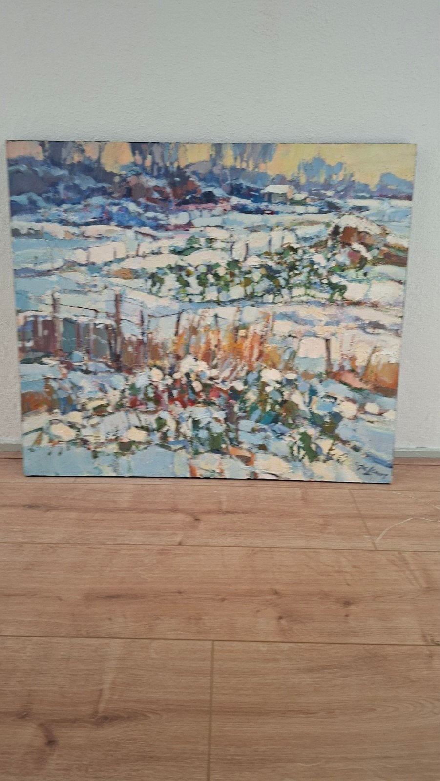 Impressionistisch Winterlandschap gesigneerd Jos Leurs, Ophalen of Verzenden