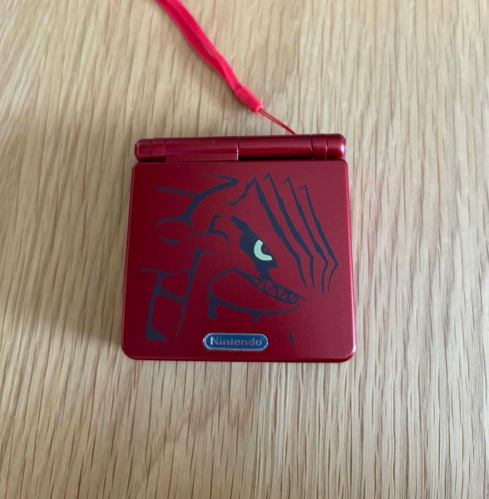 GBA SP - Groudon editie met Pokémon Rubis, Spelcomputers en Games, Spelcomputers | Nintendo Game Boy, Ophalen of Verzenden, Zo goed als nieuw