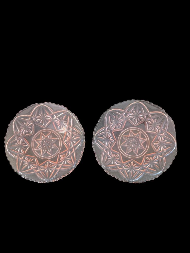 Gebaksbordjes persglas roze - Ø15,5 cm, Ophalen of Verzenden, Persglas, Set twee, Overige stijlen