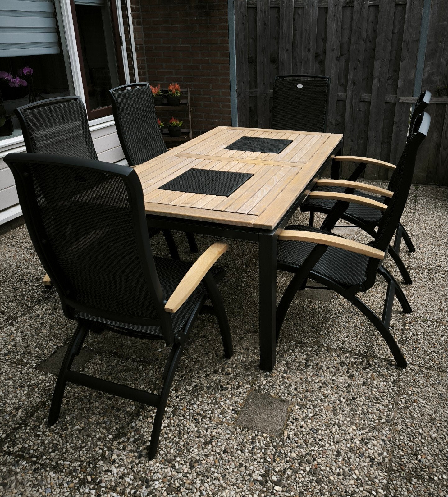 Nette 6 persoons Hartman DaVinci tuinset., Ophalen, Gebruikt, 6 zitplaatsen, Aluminium