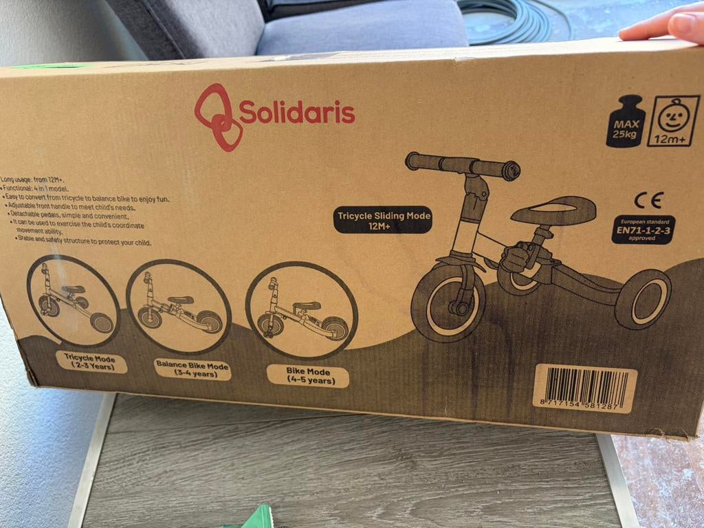 3 in 1 loopfiets zwart 2-5 jaar, Ophalen, Nieuw, Loopfiets