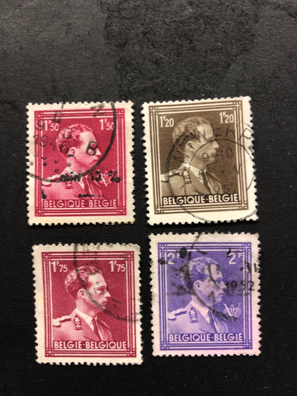 België kopjes M Leopold III gestempeld, Met stempel, Ophalen of Verzenden, Gestempeld, Gestempeld