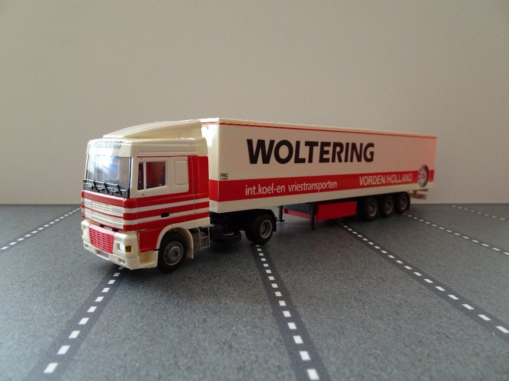 53 awm herpa daf 95xf woltering vorden koeler 1:87 truck, Hobby en Vrije tijd, Ophalen of Verzenden, Zo goed als nieuw, Bus of Vrachtwagen