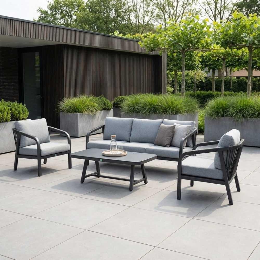 Attica stoel-bank loungeset | aluminium + touw | 5 personen, Ophalen, 5 zitplaatsen, Gebruikt, Aston Martinlaan 36