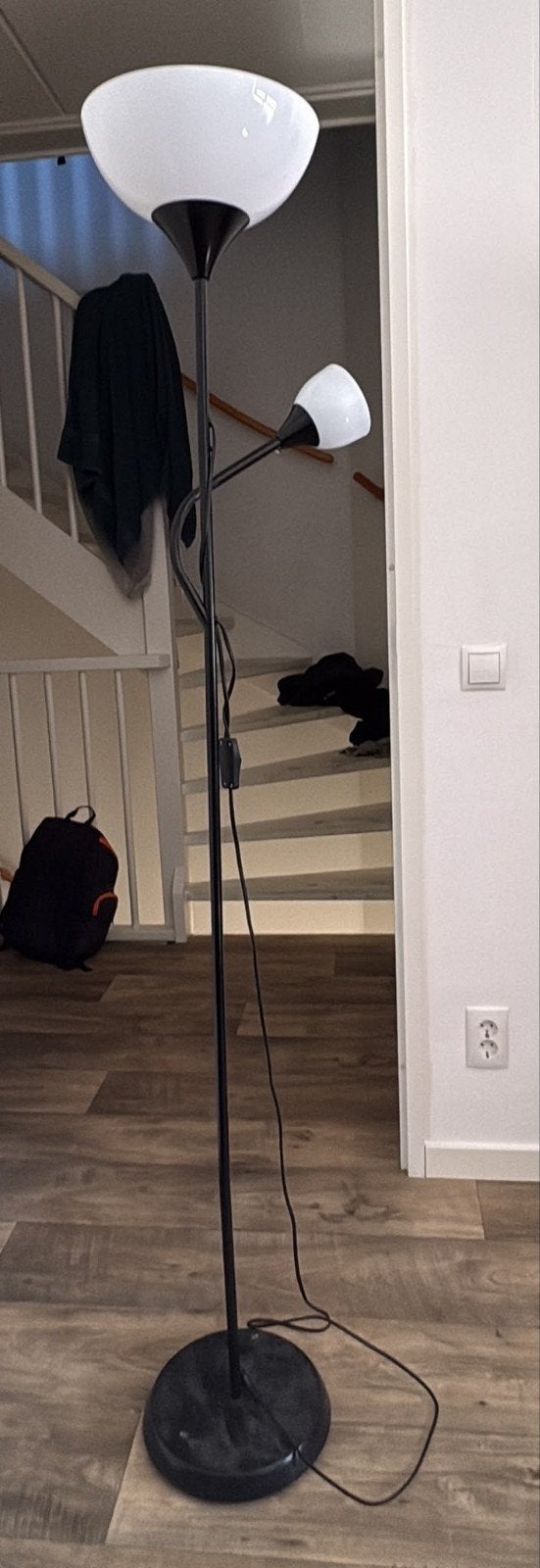vloerlamp met leeslamp - Gebruikt, Huis en Inrichting, Ophalen, Gebruikt, Modern, functioneel, Overige fittingen