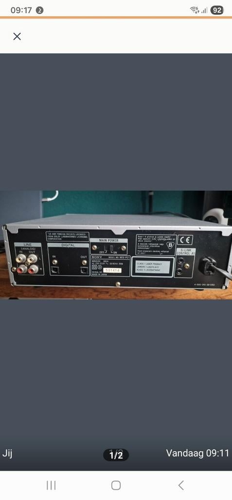 Sony MDS-PC1 Minidisc Deck met afstandsbediening, Ophalen of Verzenden, Minidisc-recorder