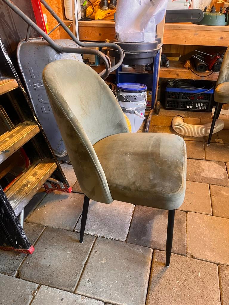 Groen fluwelen stoeltjes, Ophalen, Gebruikt, Twee, Overige kleuren