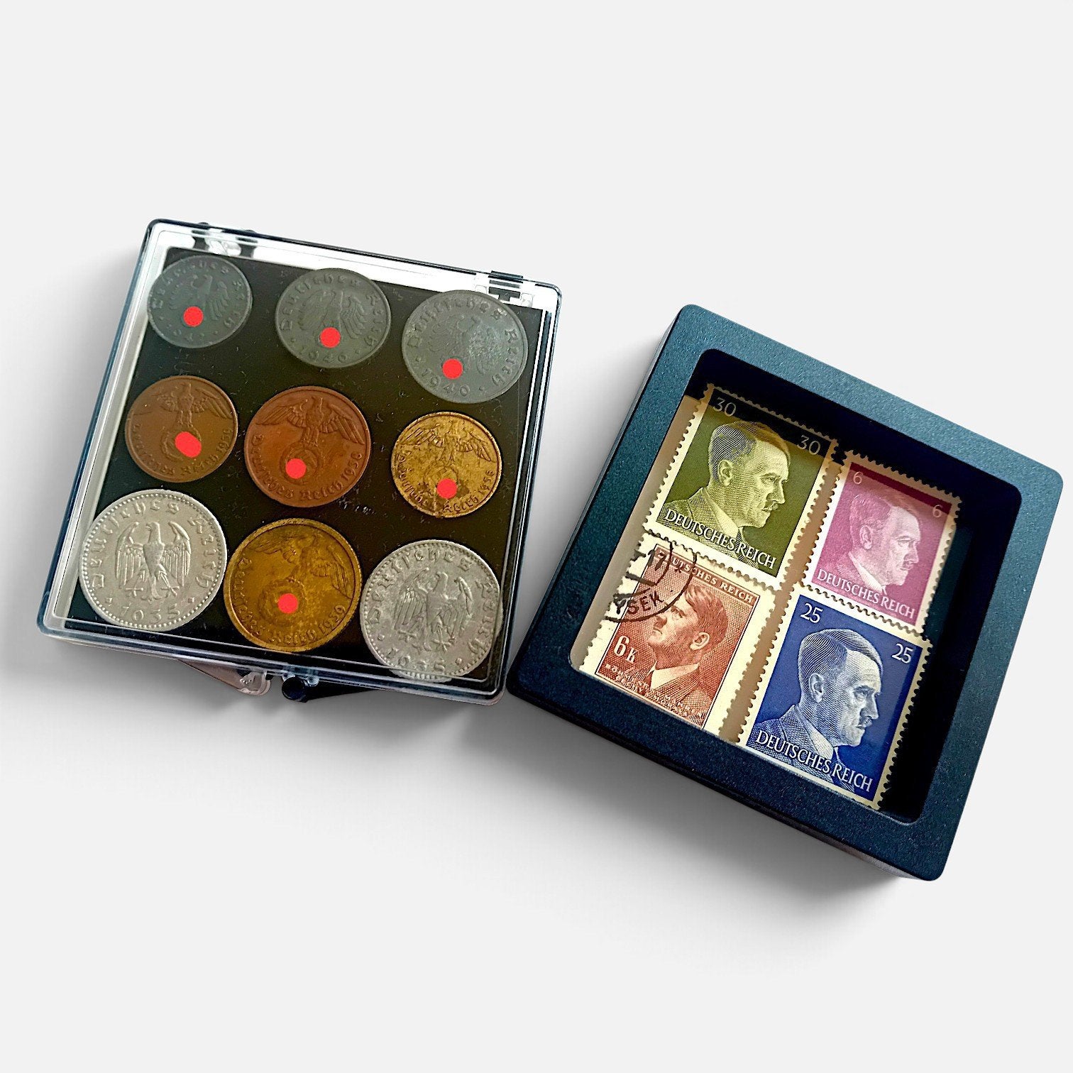 WO2 Complete Reeks Reichspfennig Munten in Doosje & zegels, Ophalen of Verzenden, Duitsland, Setje