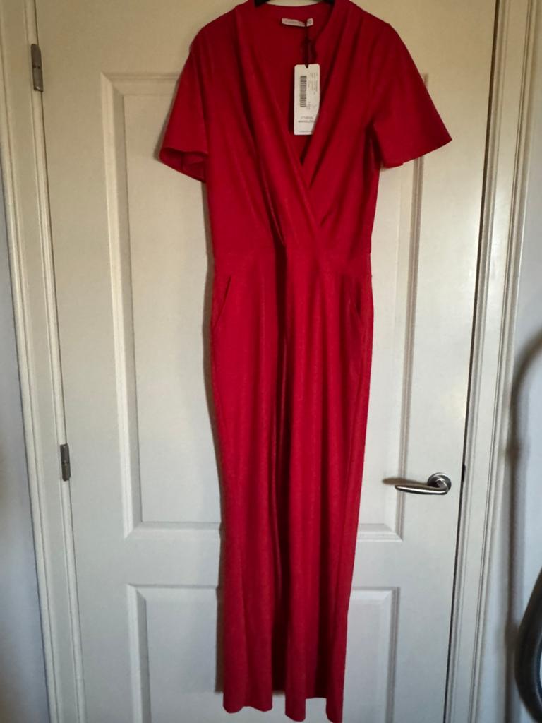 Studio Anneloes jumpsuit rood travelstof S Ongedragen, Kleding | Dames, Jumpsuits, Ophalen of Verzenden, Nieuw, Maat 36 (S), Rood