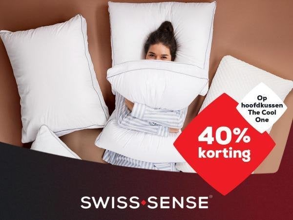 SwissSense hoofdkussen The Cool One 40% kortingsbon tm 31-08, Ophalen, Eenpersoons, Wit, Nieuw