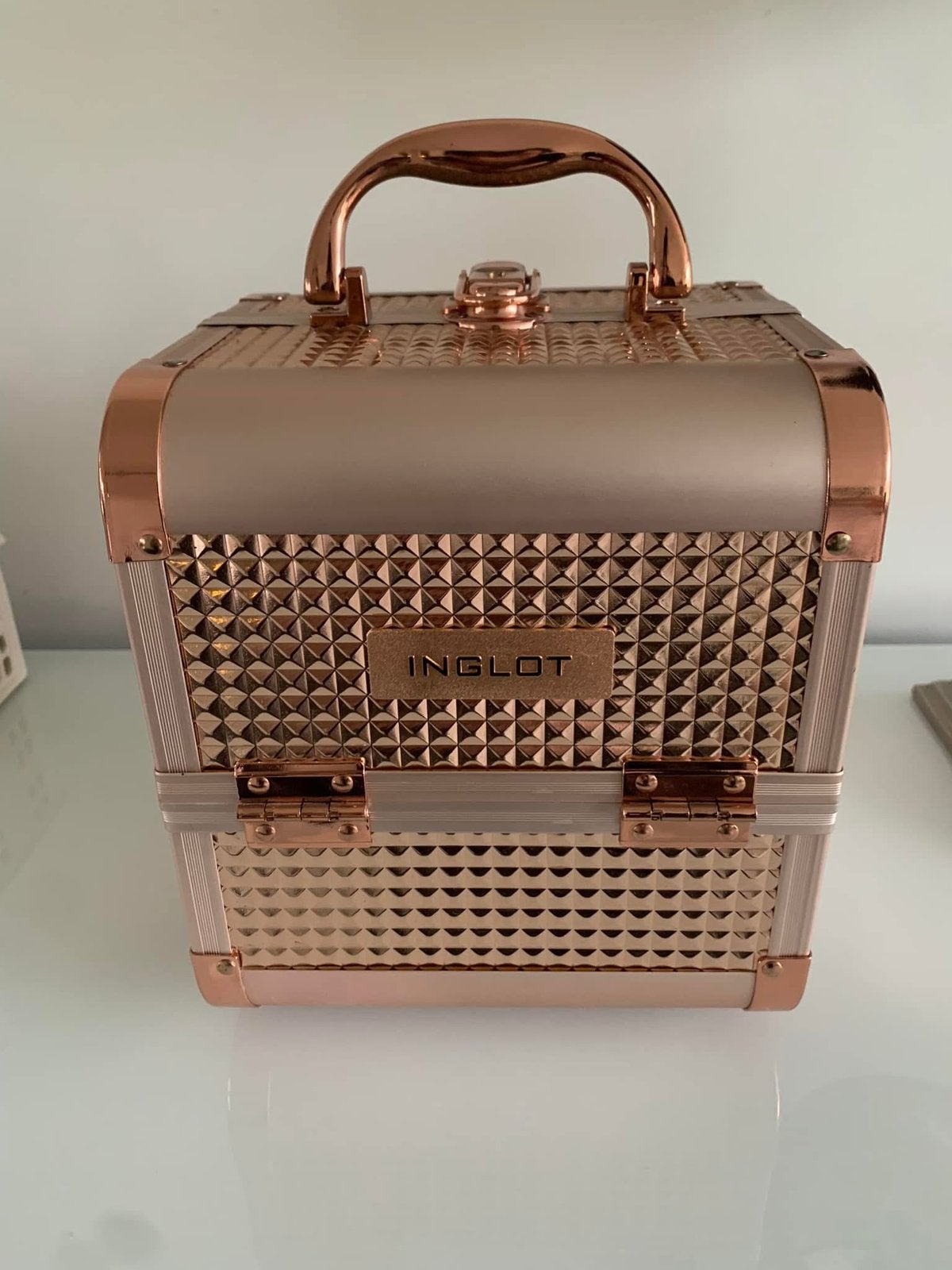Inglot Make-up Koffer Roségoud als nieuw, Overige kleuren, Ophalen of Verzenden, Hardcase, Zo goed als nieuw