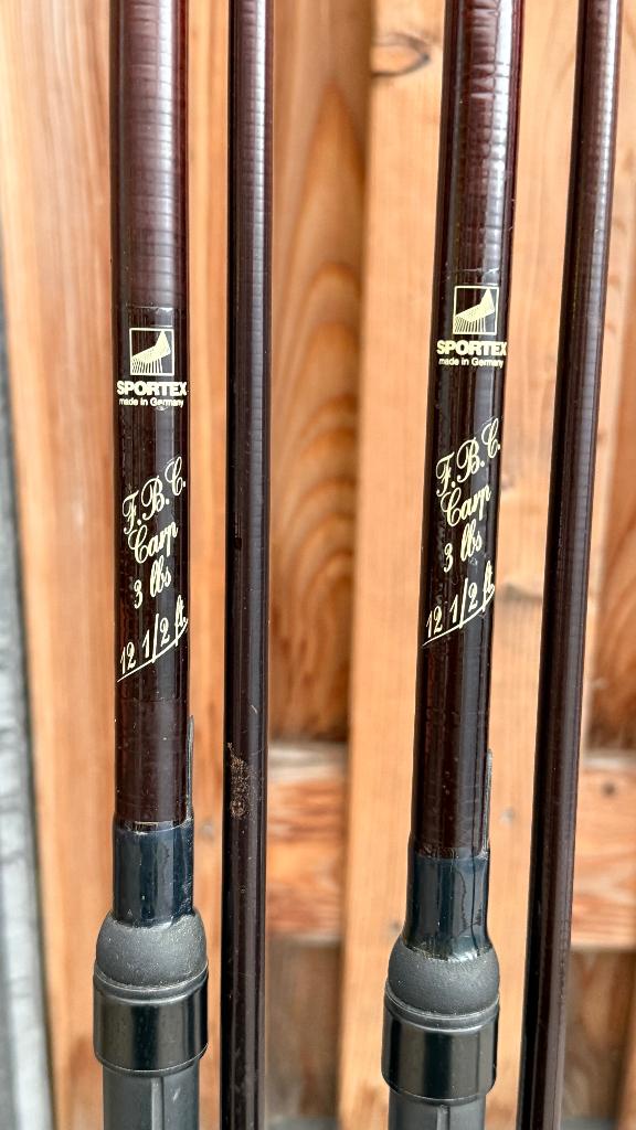 2 maal de Sportex F.B.C Carp 3 lb 12 1/2 ft, Watersport en Boten, Ophalen, Zo goed als nieuw, Werphengel