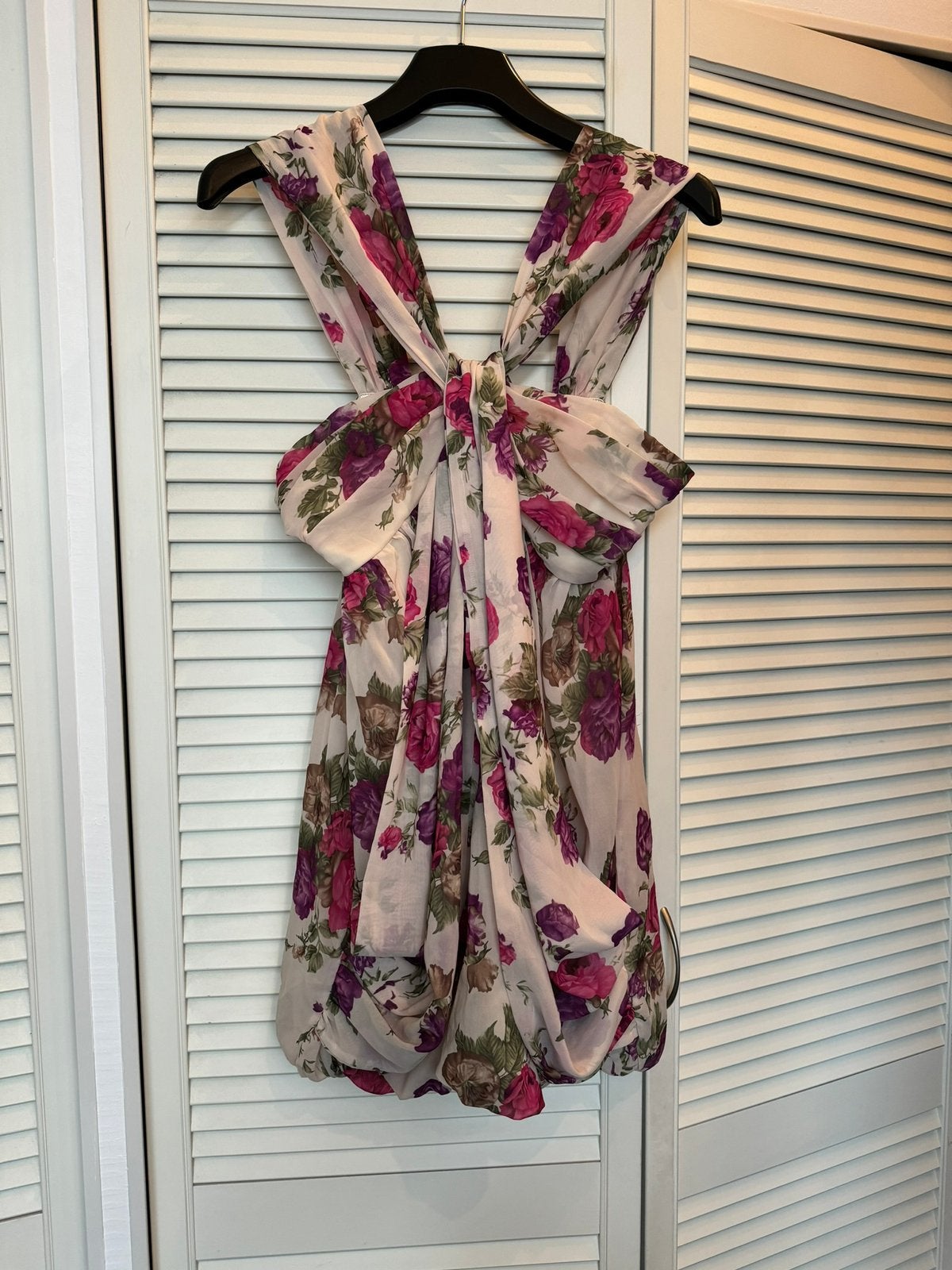 Jacky luxury jurkje ballon model creme fuchsia pasrs maat M, Maat 38/40 (M), Overige kleuren, Ophalen of Verzenden, Zo goed als nieuw
