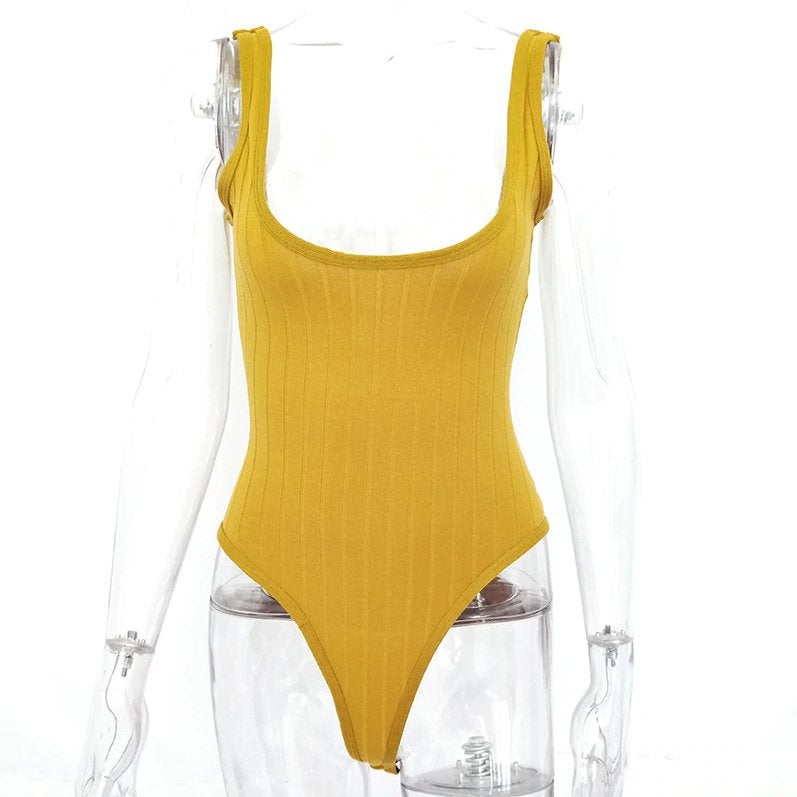 Gele gebreide bodysuit jumpsuit romper dames vrouwen, Verzenden, Nieuw, Overige thema's, Kleding