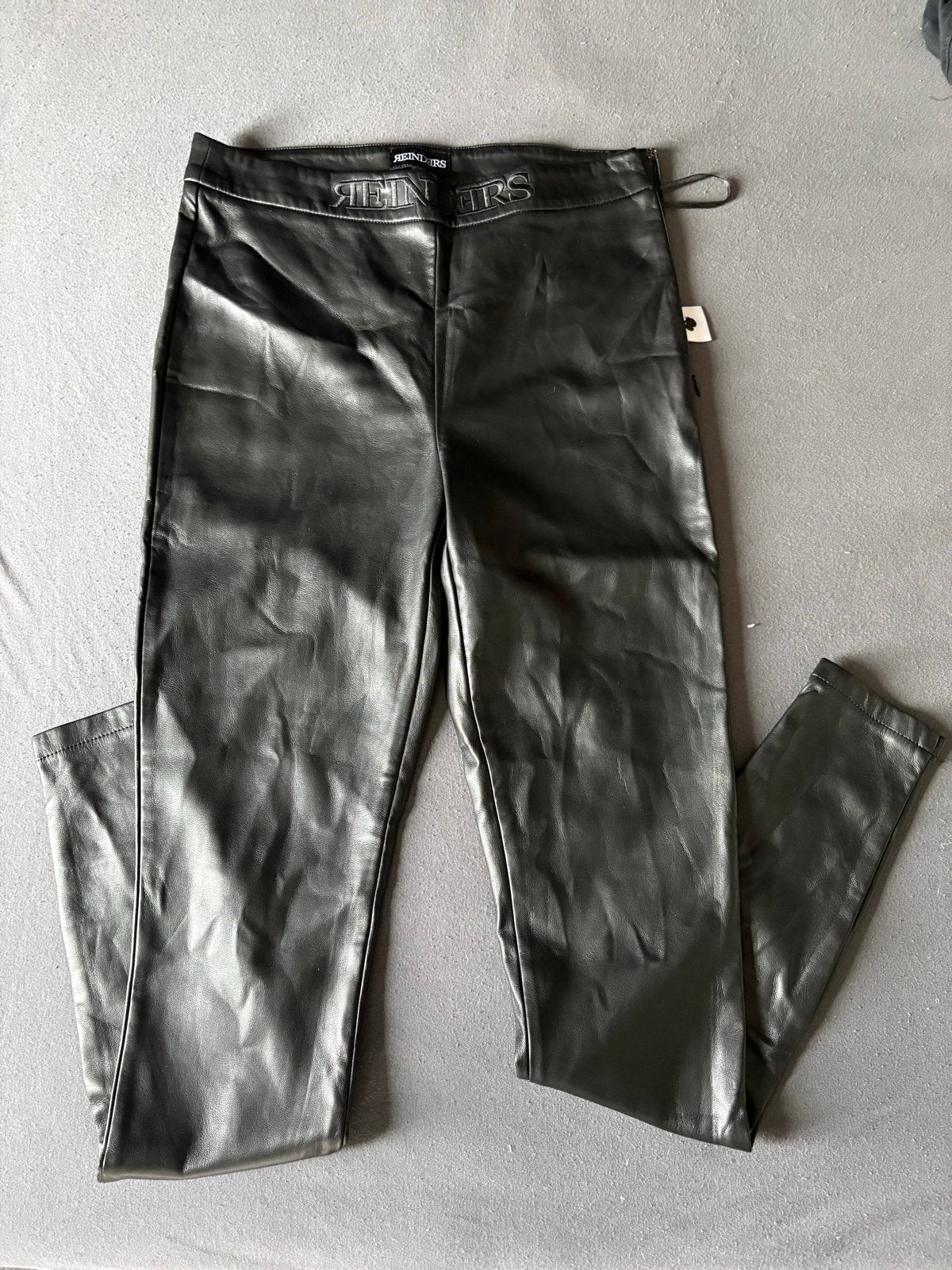 Reinders leren broek met split - Maat S, Zwart, Ophalen of Verzenden, Zo goed als nieuw, Maat 36 (S)