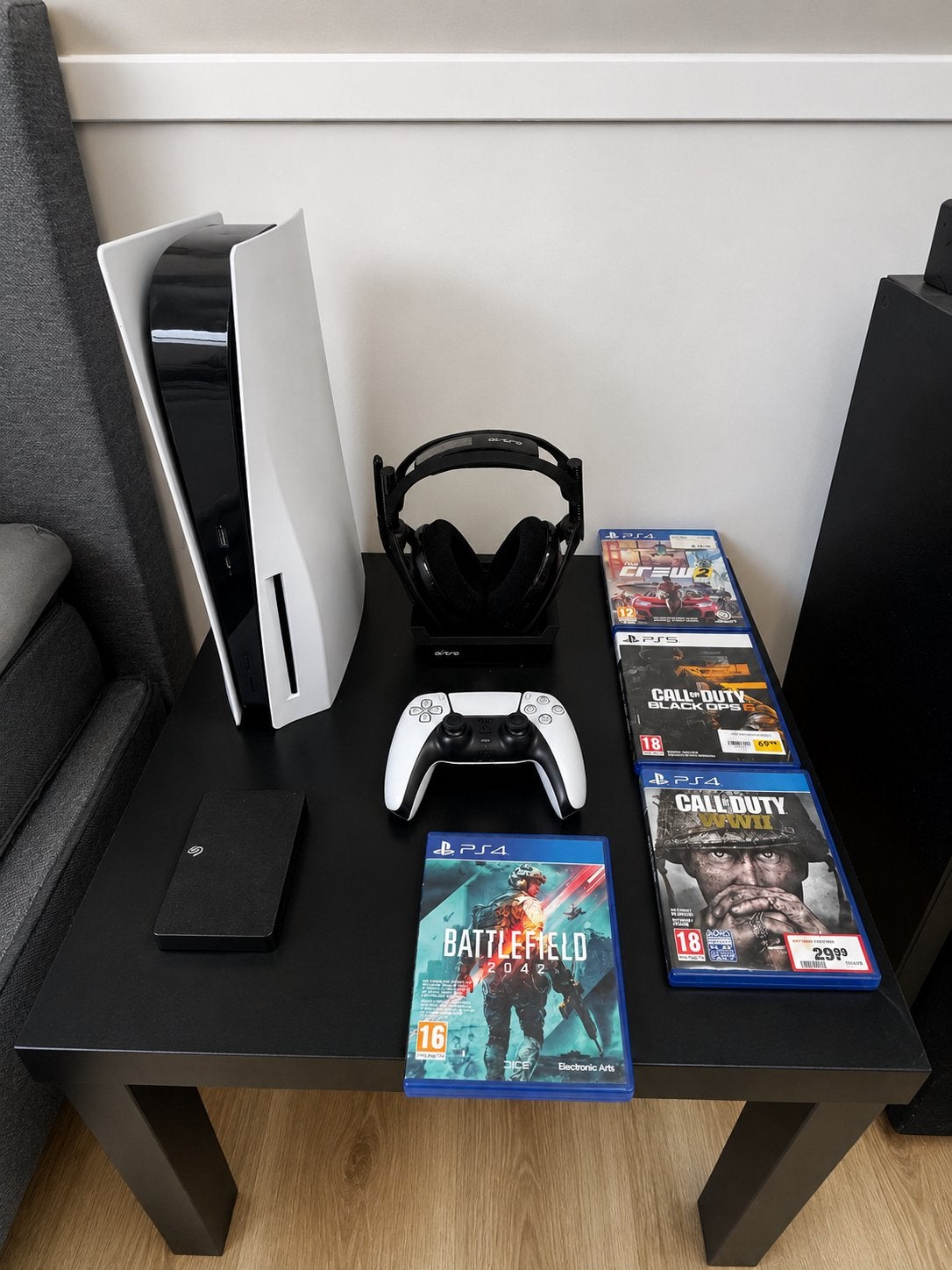 Ps5 disc met astro a50 headset + games en hardeschijf 4tb, Ophalen of Verzenden, Zo goed als nieuw