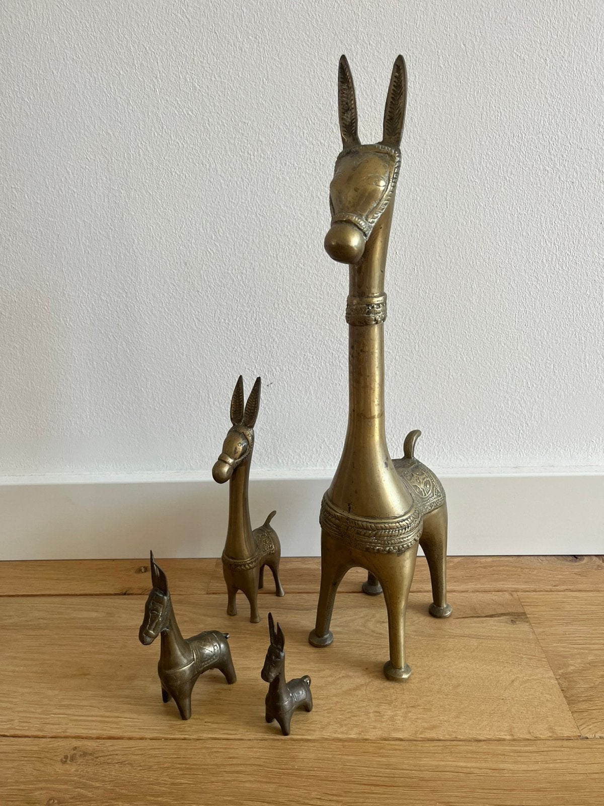 Massieve messing alpaca familie, Ophalen of Verzenden, Gebruikt, Dier