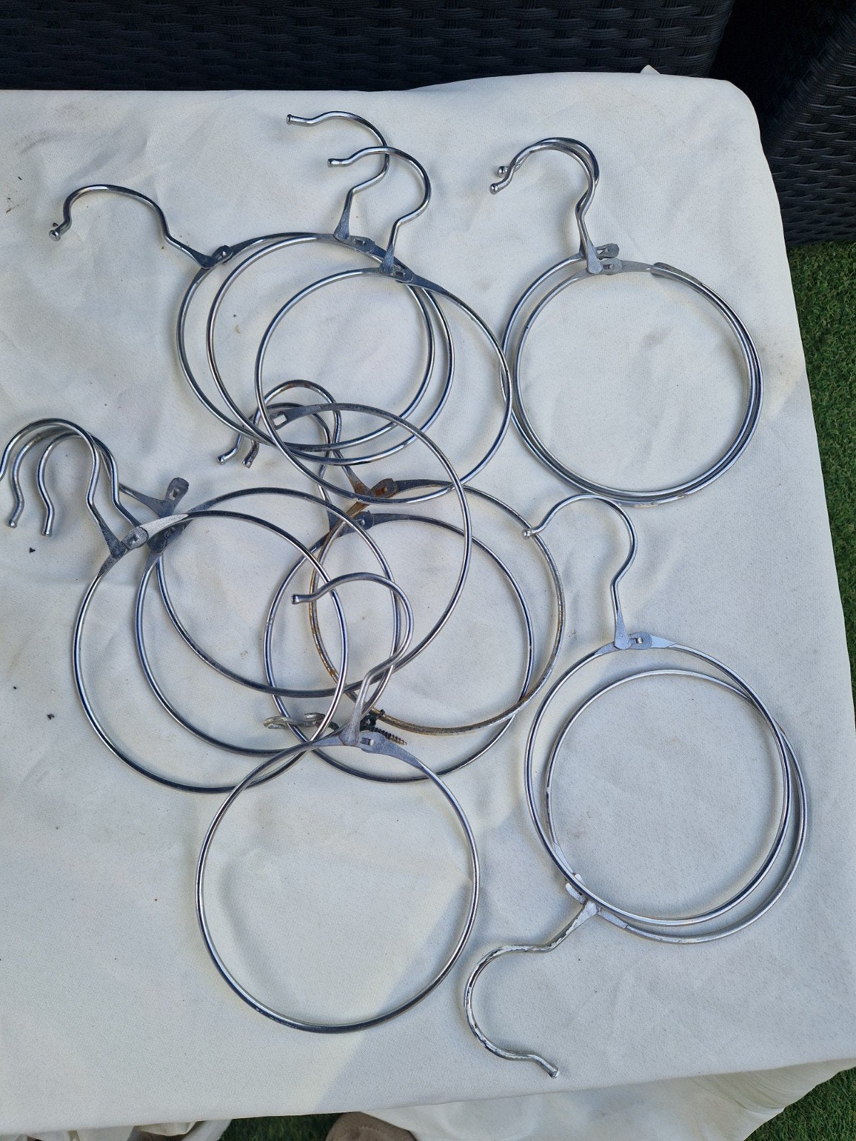 Metalen sjaalhangers / ringhangers - set van 10, Ophalen of Verzenden, Gebruikt, Metaal, Volwassenen