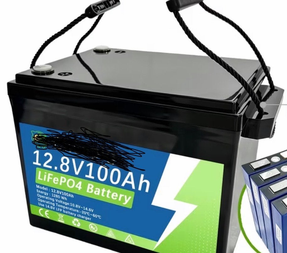 12.8V 100Ah LiFePO4 Accu met BMS - Hoge Capaciteit, Nieuw, Universele onderdelen