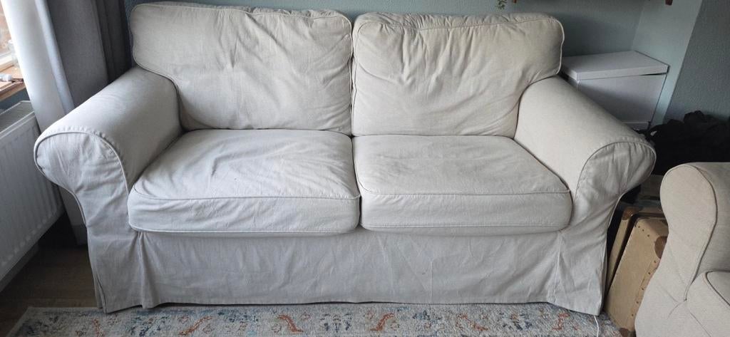 bank Ikea Ektorp 2pers. beige, Ophalen of Verzenden, Zo goed als nieuw, 75 tot 100 cm, Tweepersoons