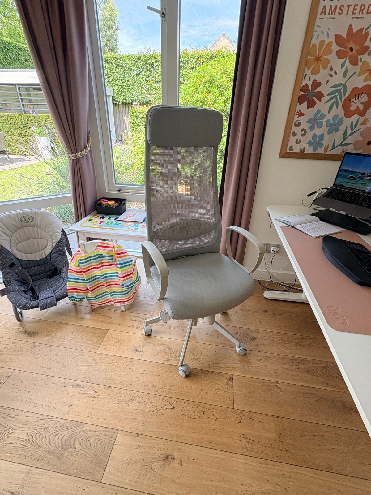 IKEA Markus bureaustoel grijs - perfecte staat, Huis en Inrichting, Ophalen, Zo goed als nieuw, Grijs, Bureaustoel
