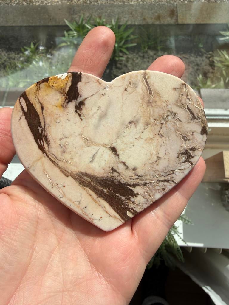 Versteend hout hart op plastic houder - 125g, 10x8cm, Sieraden, Tassen en Uiterlijk, Edelstenen, Ophalen of Verzenden, Gebruikt