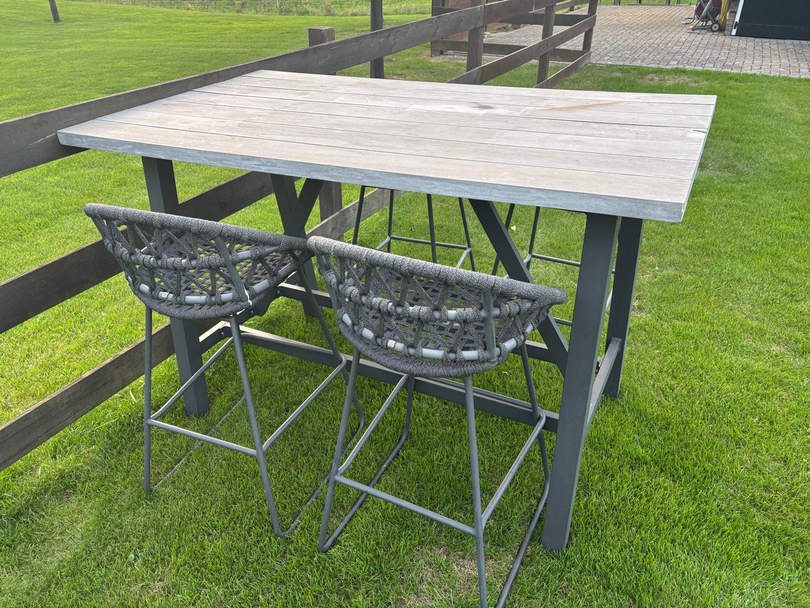 4 Seasons Outdoor High Dining Barset | Tafel + 4 Stoelen, 4 zitplaatsen, Eettafel, Teakhout, Ophalen of Verzenden