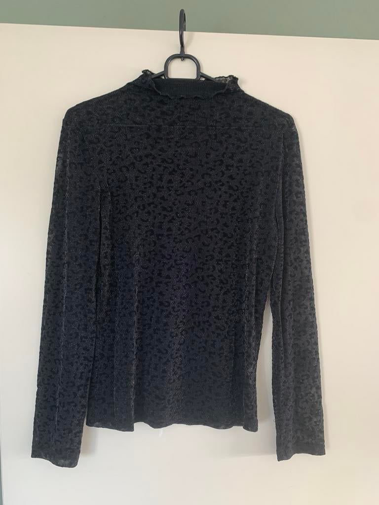 Mesh top panter glitter, Maat 38/40 (M), Zwart, Ophalen of Verzenden, Zo goed als nieuw