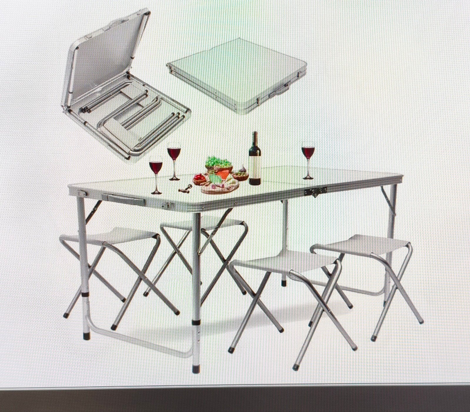 MaxxGarden Picknicktafel met krukjes - Campingset - Opvouwba, Ophalen of Verzenden, Nieuw, Rechthoekig, Aluminium