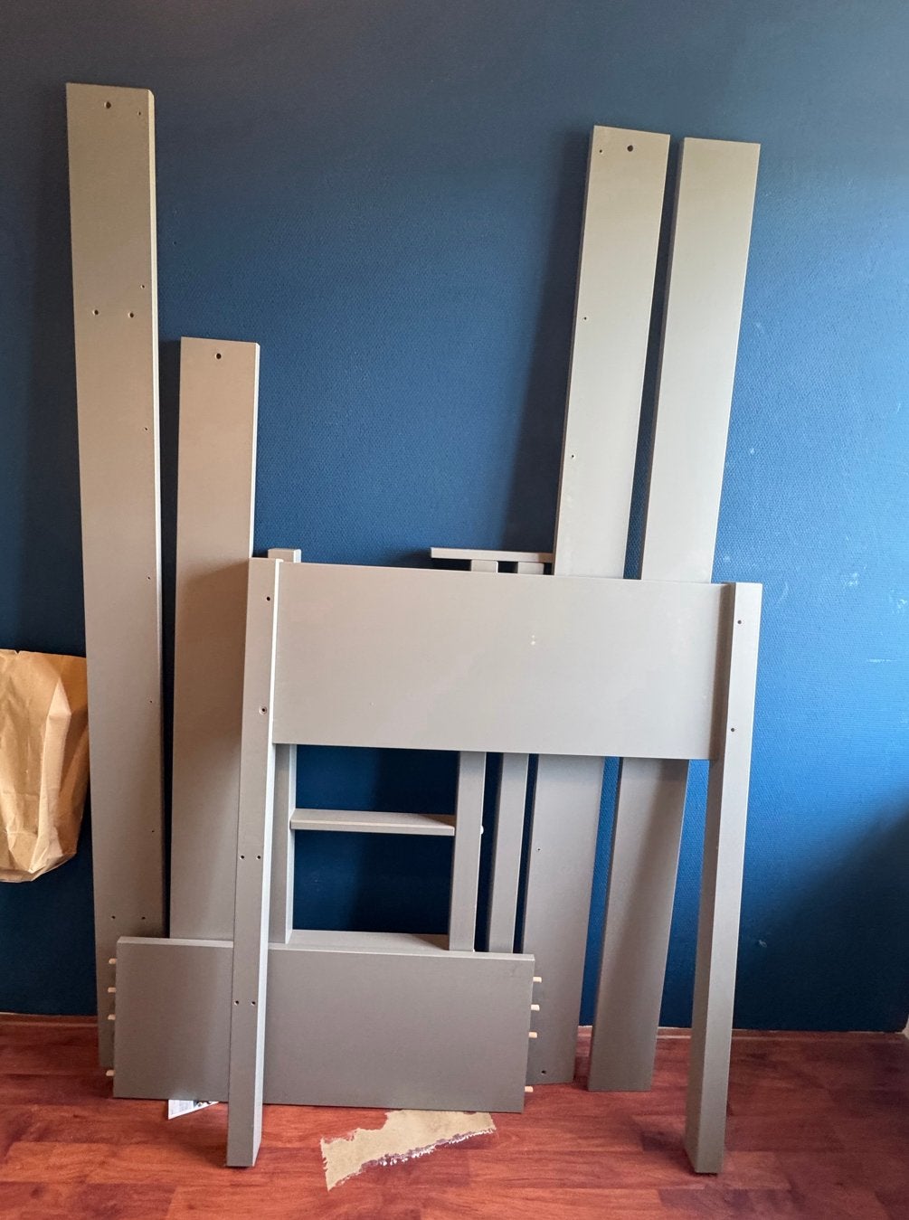 Petite Amelie 200 X 90 Halfhoogslaper grijs met lattenbodem, Ophalen, Zo goed als nieuw, Halfhoogslaper
