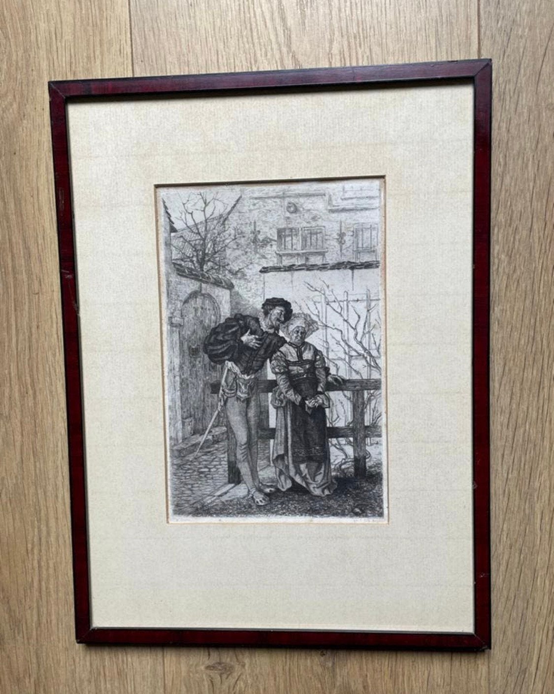 Ingelijste ets ‘Mephisto en Martha’ van Willem Geets, Antiek en Kunst, Kunst | Etsen en Gravures, Ophalen of Verzenden