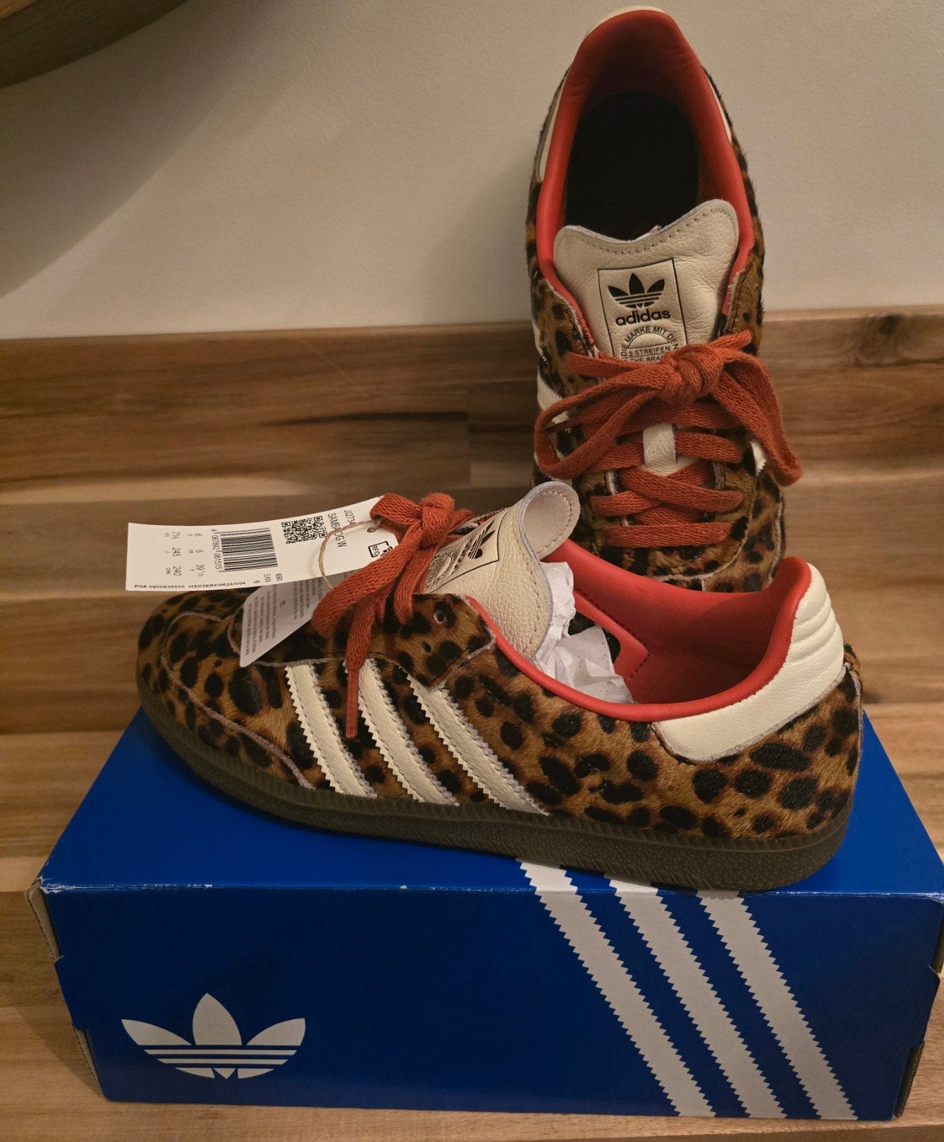 Adidas Samba OG panterprint 39,5, Kleding | Dames, Schoenen, Verzenden, Zo goed als nieuw, Bruin, Sneakers of Gympen