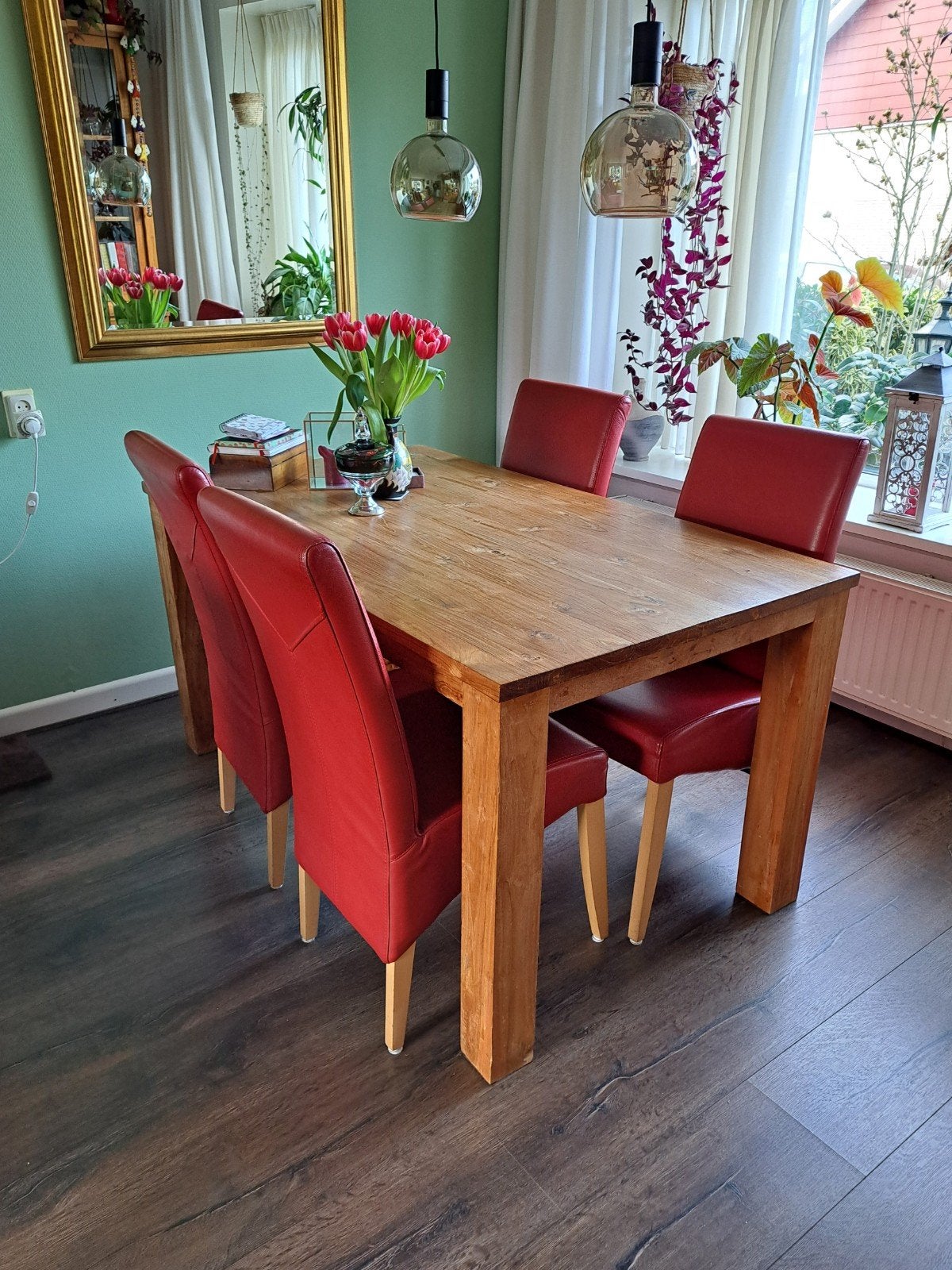 Teakhouten, Huis en Inrichting, Tafels | Eettafels, Ophalen, Rechthoekig, 200 cm of meer, 50 tot 100 cm