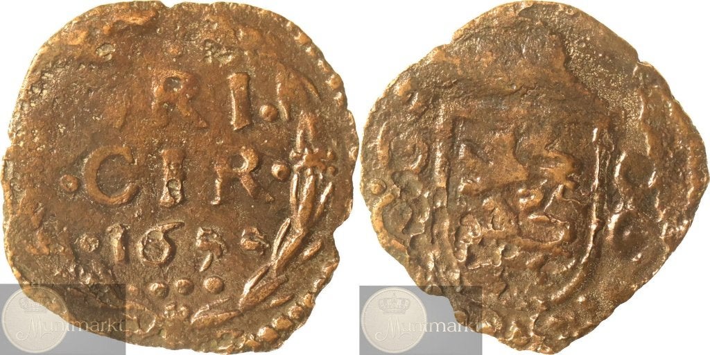 Reckheim - Duit 1633, Postzegels en Munten, Munten | Nederland, Ophalen of Verzenden, Vóór koninkrijk, Overige waardes, Losse munt
