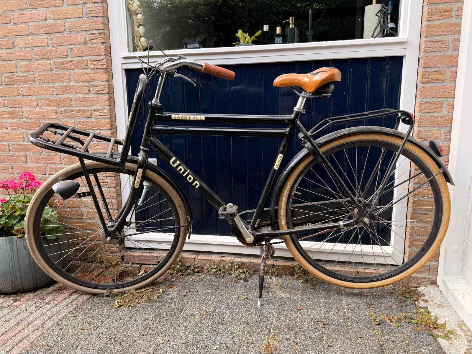 Union transportfiets met voordrager - opknapper, Terugtraprem, Gebruikt, 53 tot 57 cm, Ophalen