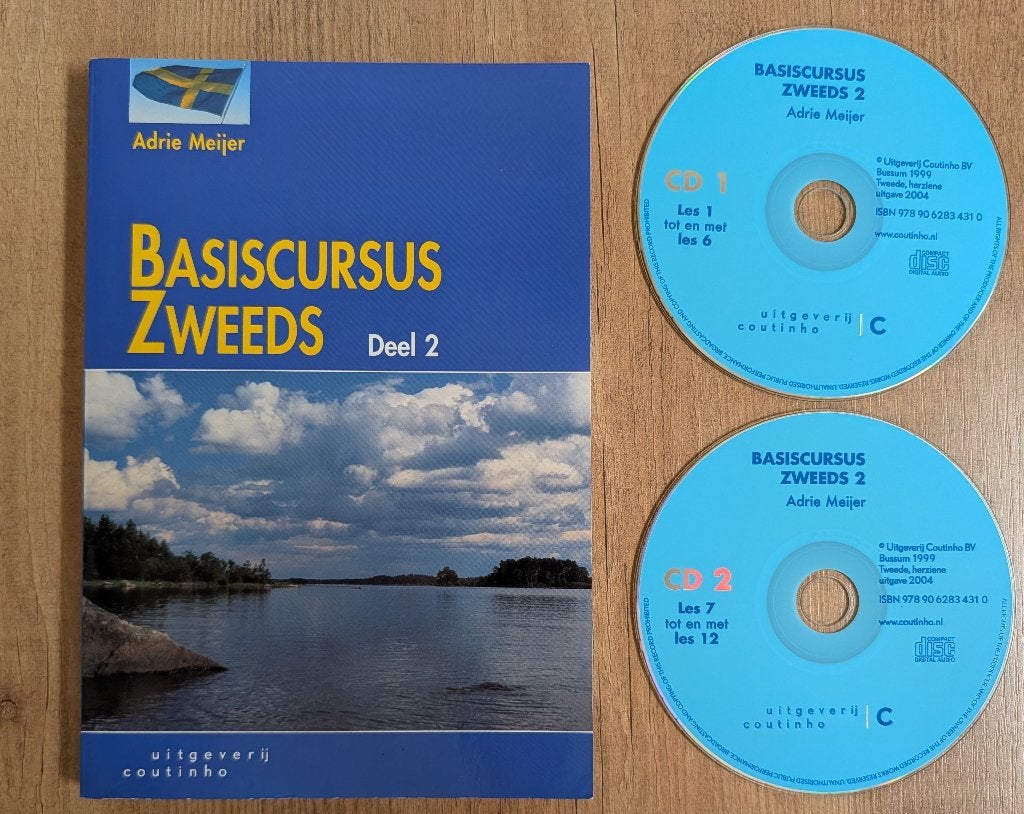 Taalcursus Zweeds - Basiscursus Deel 2 (Coutinho) + 2 CD's, Zo goed als nieuw, Adrie Meijer, Alpha, HBO