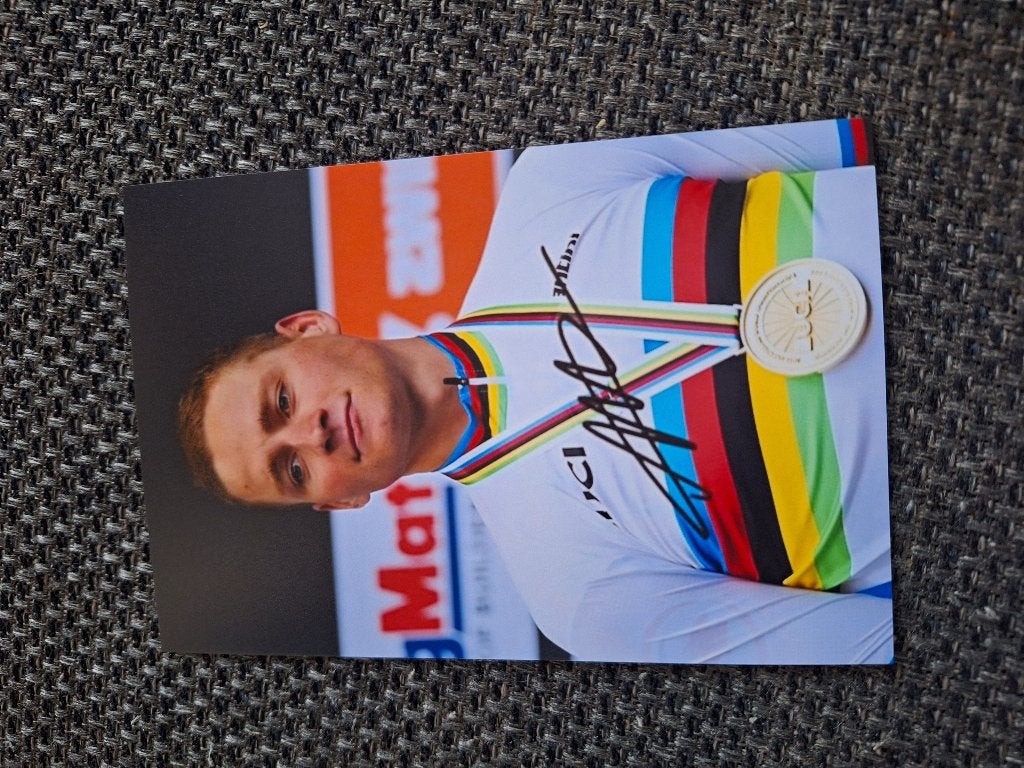 Mathieu van der Poel - Tour # Foto met handtekening (print), Ophalen of Verzenden, Nieuw, Overige sporten, Overige typen