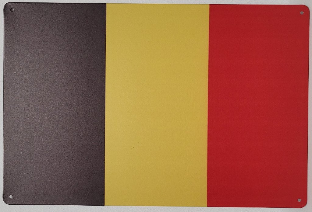 Belgie land vlag reclamebord van metaal wandbord decoratie, Info@deconoord.nl, Deco Noord, Nieuw, Ophalen of Verzenden