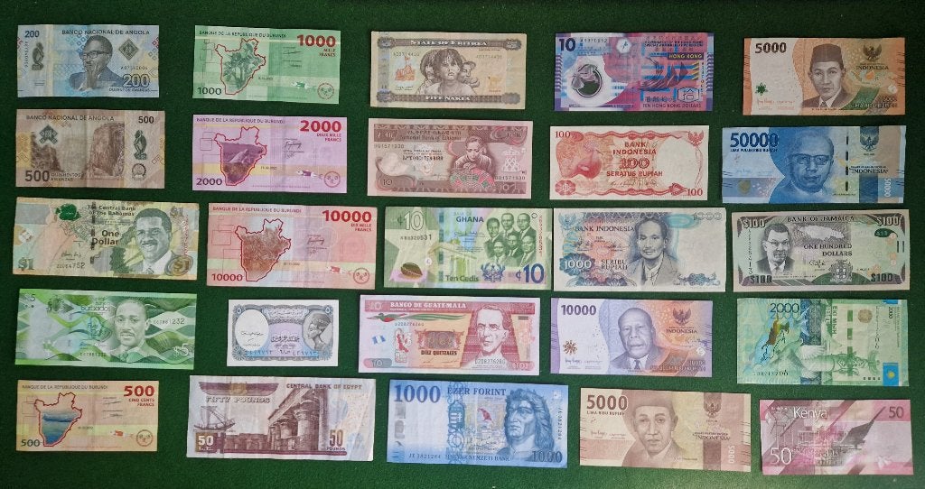 Te koop 25 bankbiljetten, Ophalen of Verzenden, Buitenland, Bankbiljetten