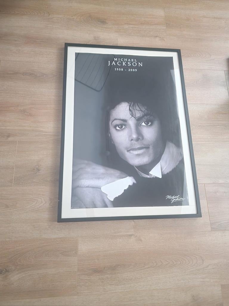 Michael Jackson poster met lijst, Huis en Inrichting, Ophalen, Zo goed als nieuw, Hout