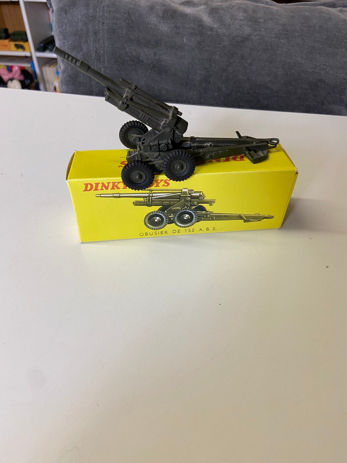 Dinky militair long tom 155 mm 819, Ophalen of Verzenden, Zo goed als nieuw, Auto, Dinky Toys
