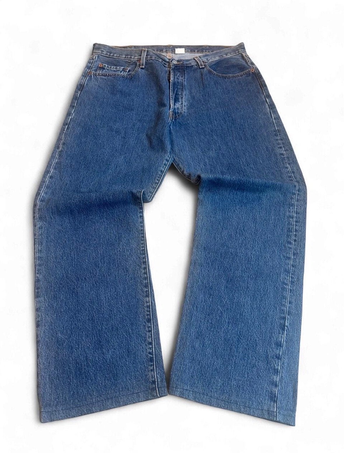 Vintage Levi's 501 Jeans W36 L30 - 2005 Baggy Wide Leg Y2K, Ophalen of Verzenden, Gedragen, Blauw, W36 - W38 (confectie 52/54)
