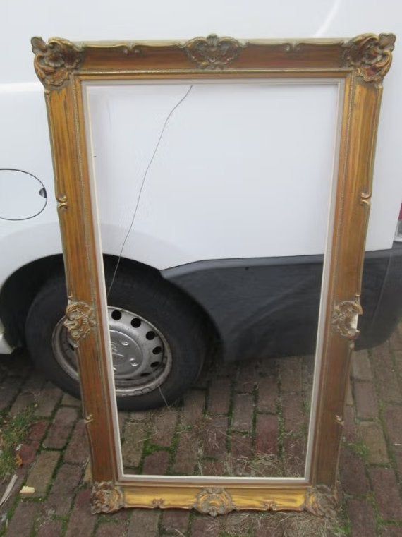 Vergulde Houten Barok Lijst - 138x78 / 120x60, Huis en Inrichting, Ophalen, Gebruikt, Hout, Goud