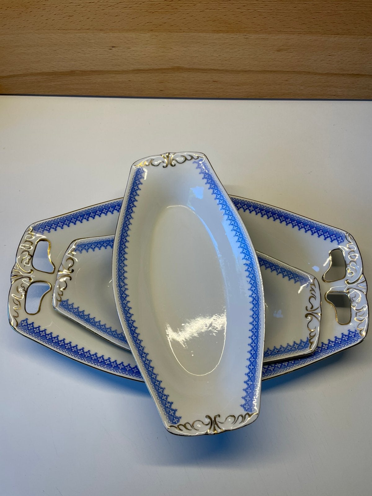 3 schalen Koenigszelt Silesia wit/blauw/goud., Ophalen of Verzenden