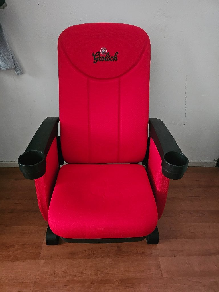 Grolsch bioscoop stoel, Ophalen, Zo goed als nieuw, Rood, Eén